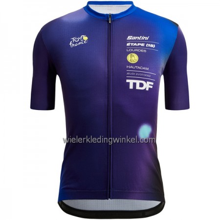 Wielershirt 2022 Ronde van Frankrijk Lourdes-Hautacam Blauw